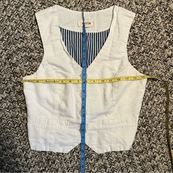 Anthropologie Porridge Linen Vest/ Striped Back - Picture 5 of 7